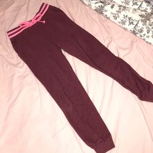 Red velvet joggers